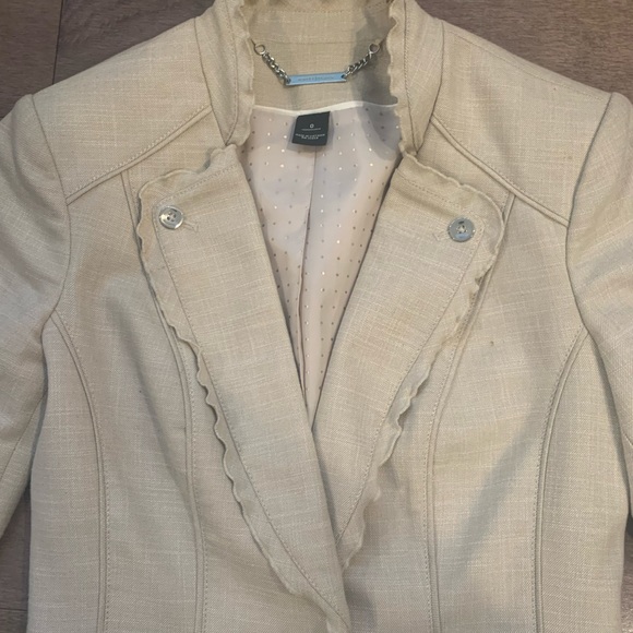 WHBM fitted tan jacket with silver buttons. Size 0 - Picture 8 of 8